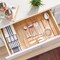 mDesign Expandable Plastic Kitchen Drawer Storage Cutlery Tray - Clear